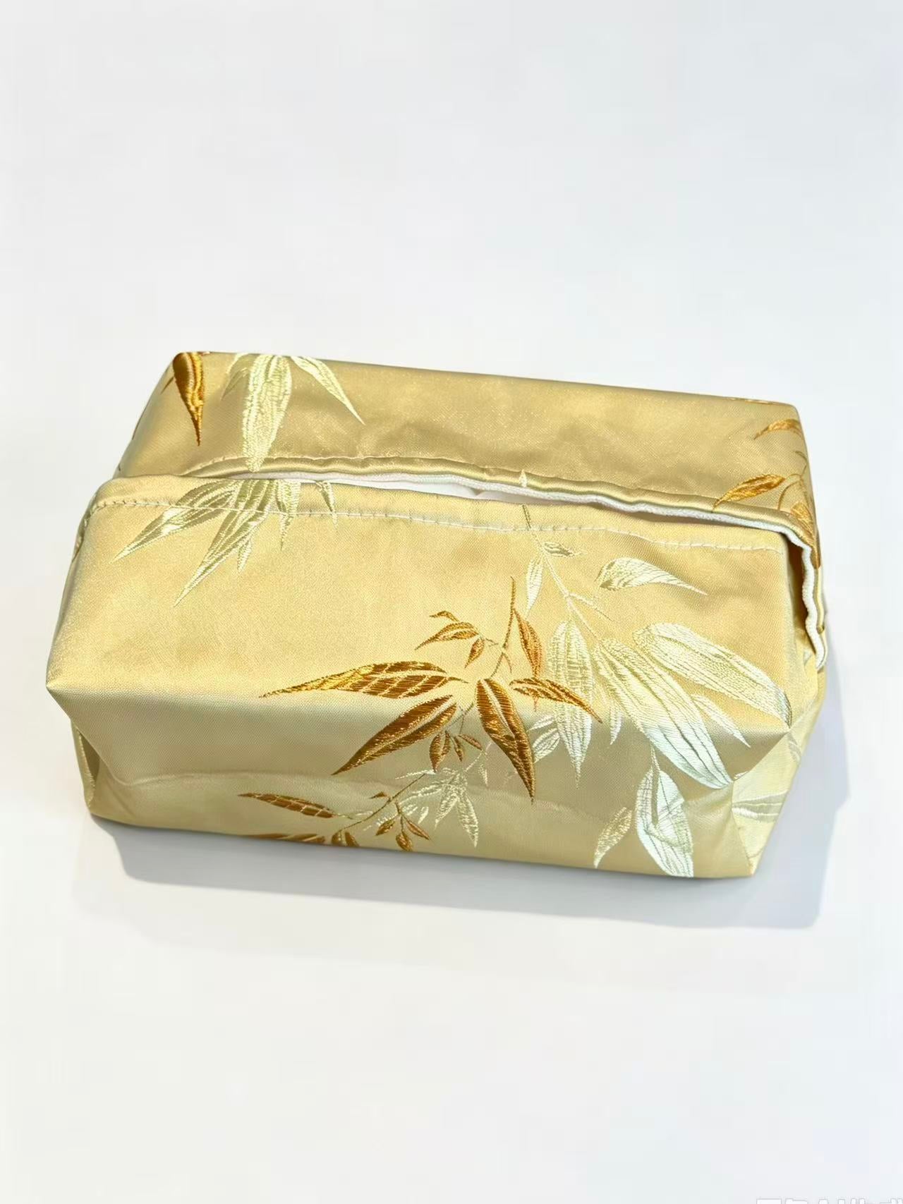 Autumn Jacquard Fabric Tissue Box Cover Vintage Home Desktop Organizer