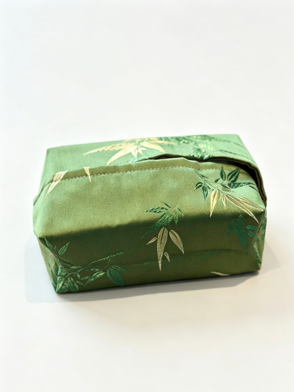 Bamboo Embroidered Jacquard Tissue Box Cover