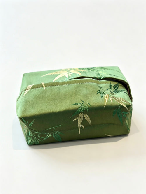 Bamboo Embroidered Jacquard Tissue Box Cover