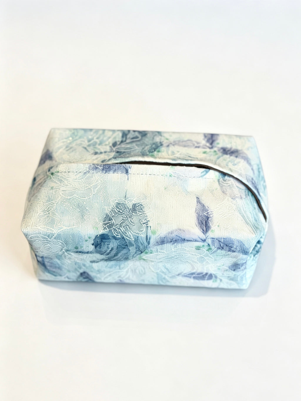 Blue Butterfly Embroidered Jacquard Tissue Box Cover