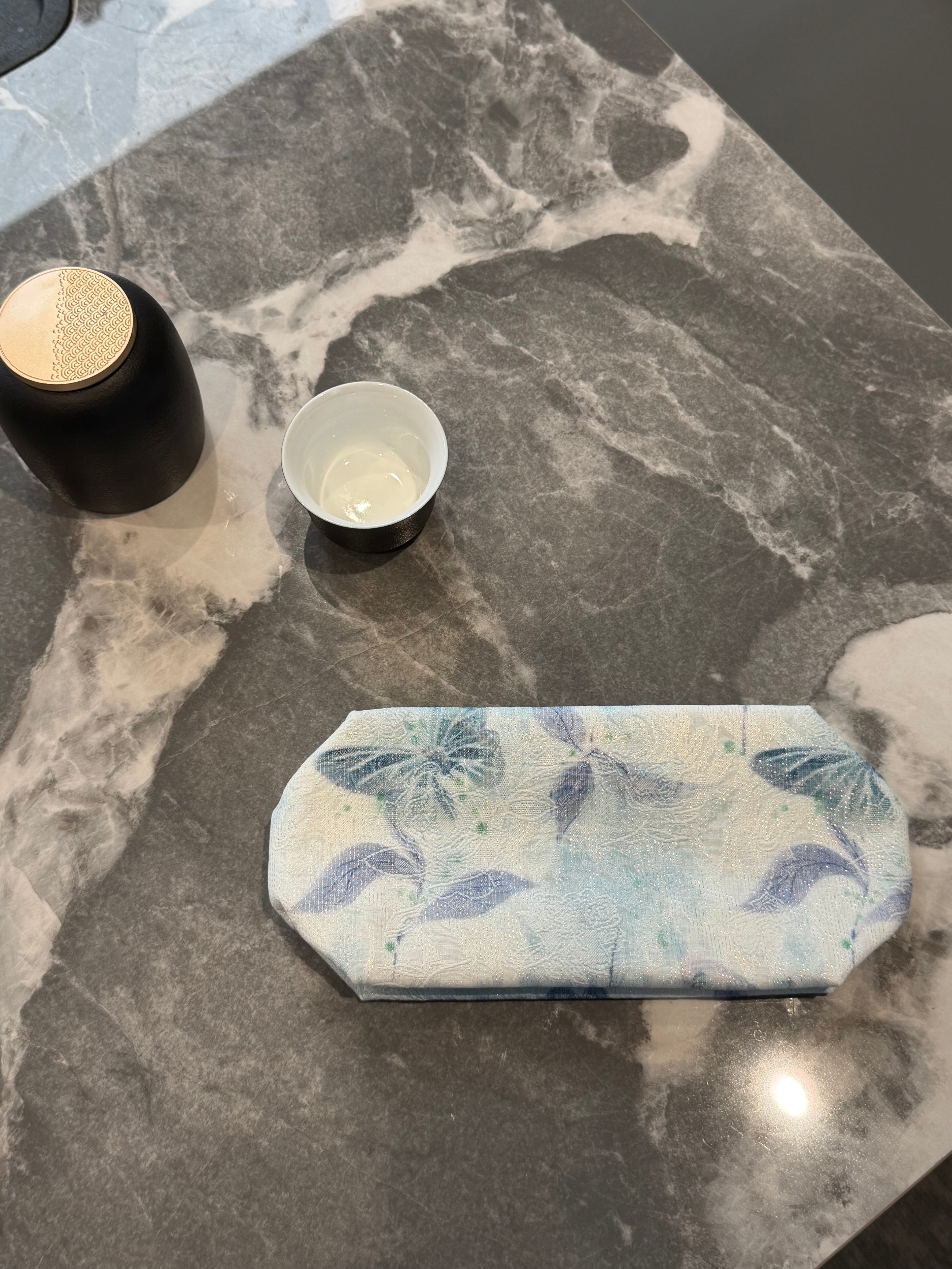 Blue Butterfly Embroidered Jacquard Tissue Box Cover