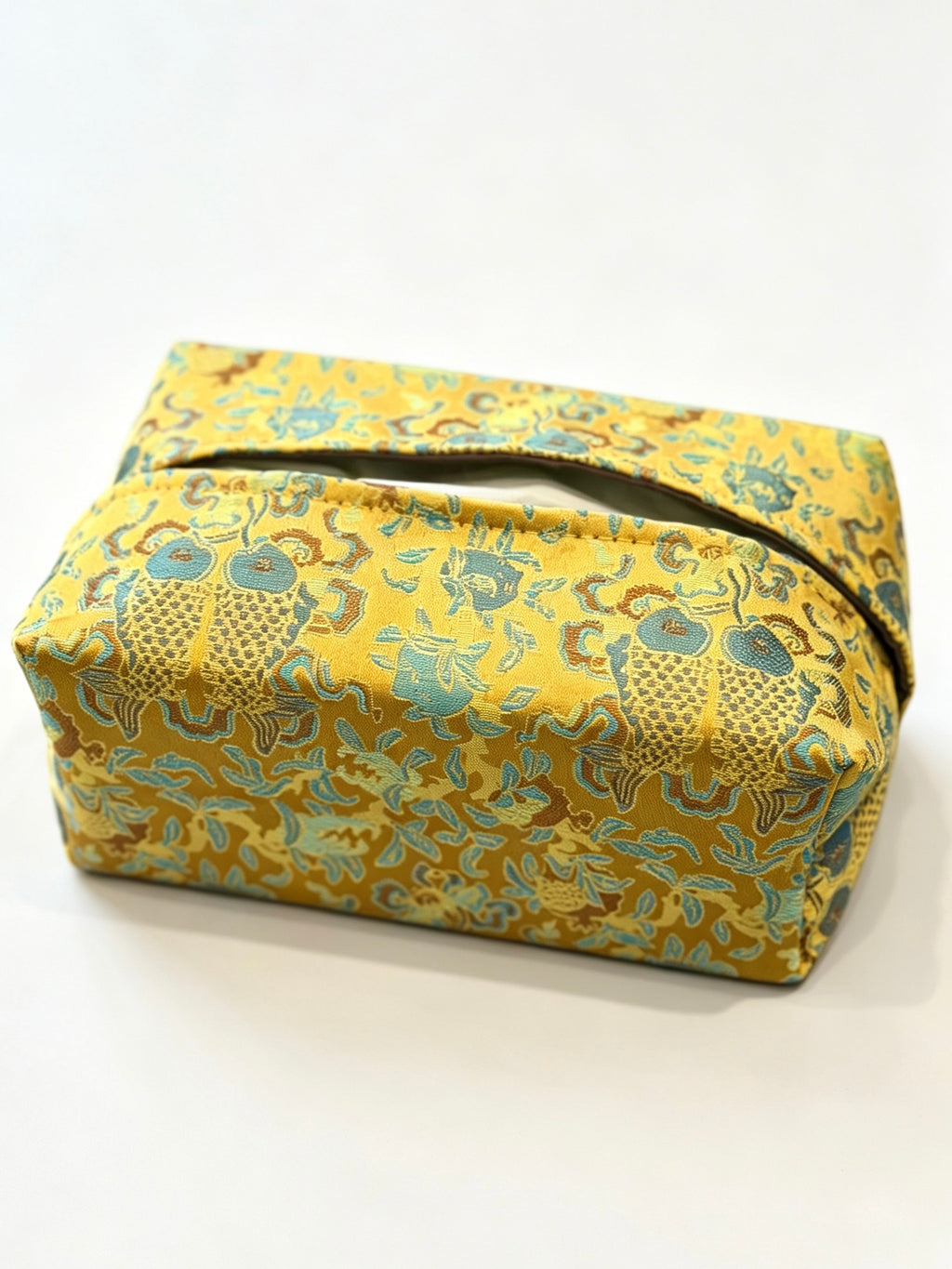 Double Fish Embroidered Tissue Box Holder