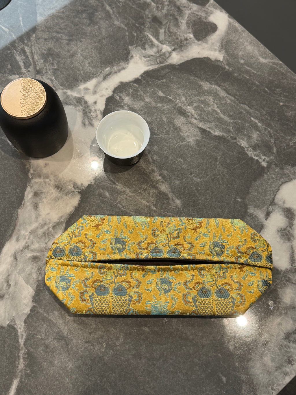 Double Fish Embroidered Tissue Box Holder