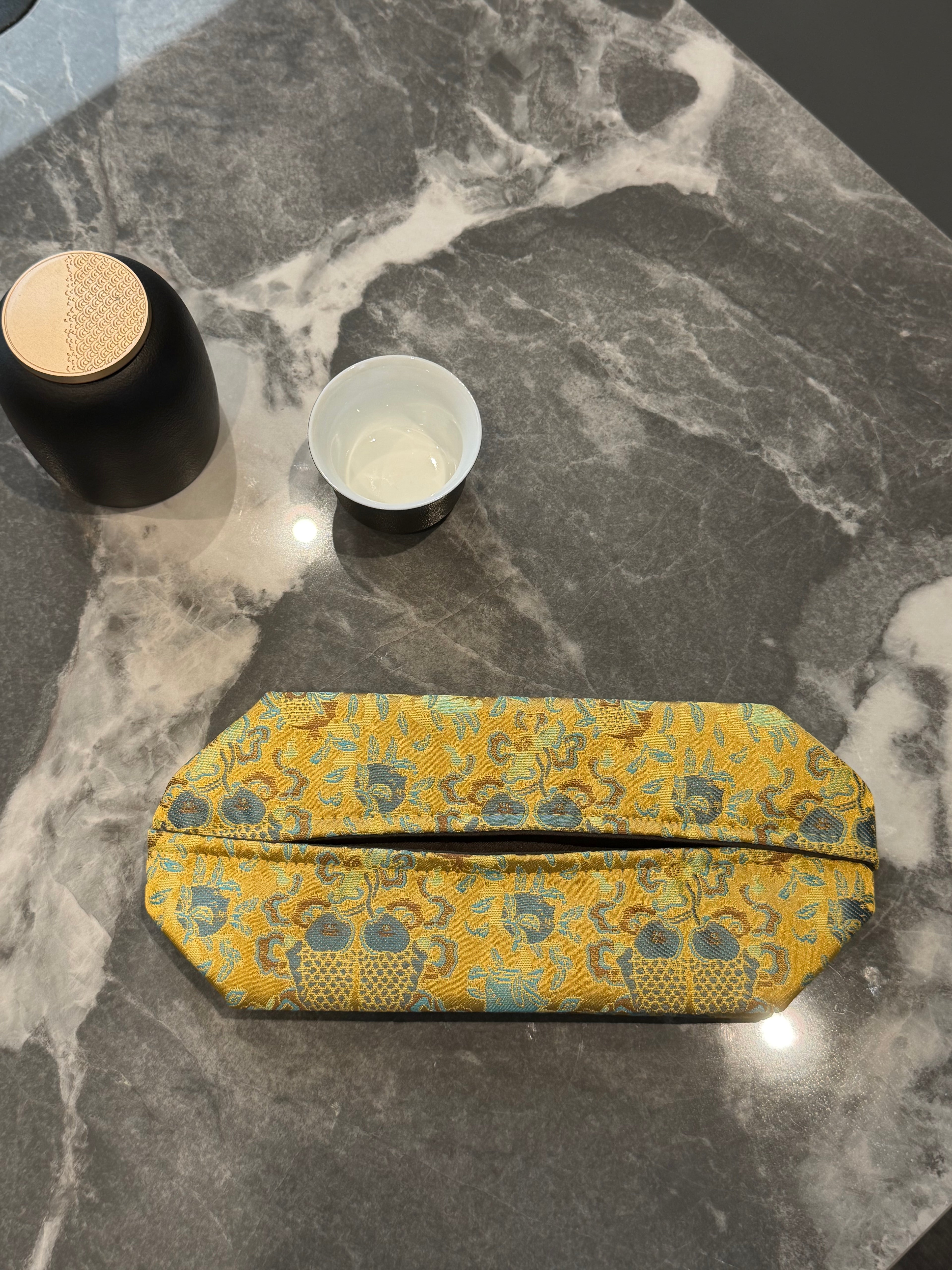 Double Fish Embroidered Tissue Box Holder