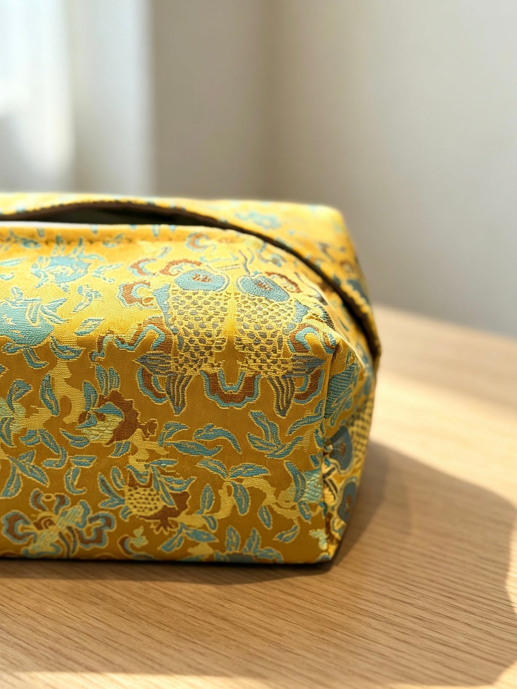 Double Fish Embroidered Tissue Box Holder