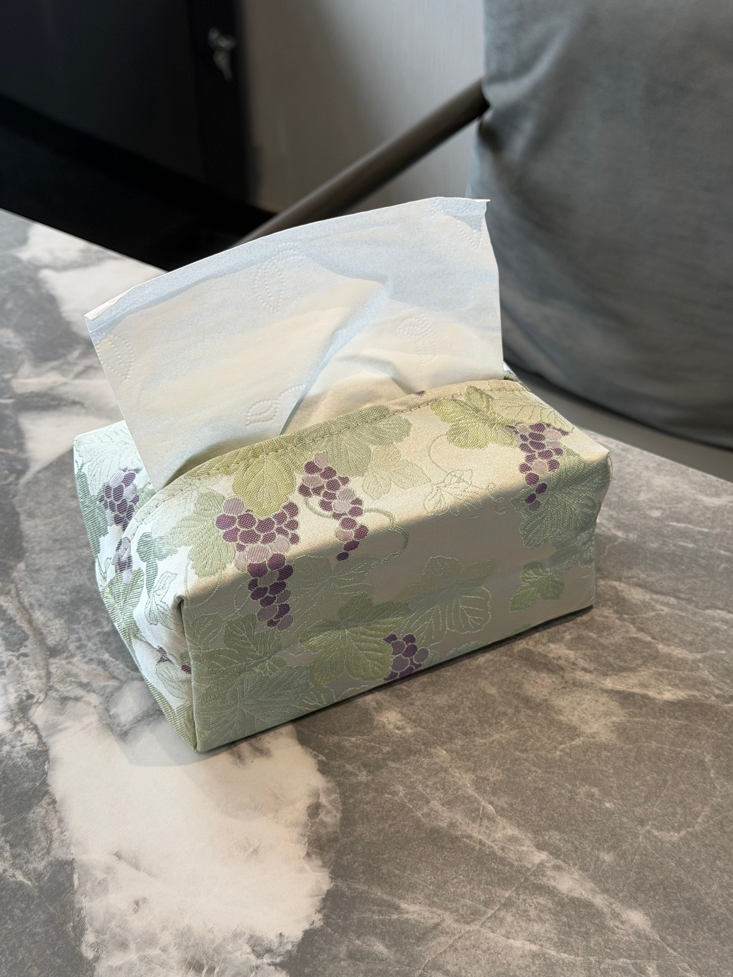 Embroidered Fabric Tissue Box Cover