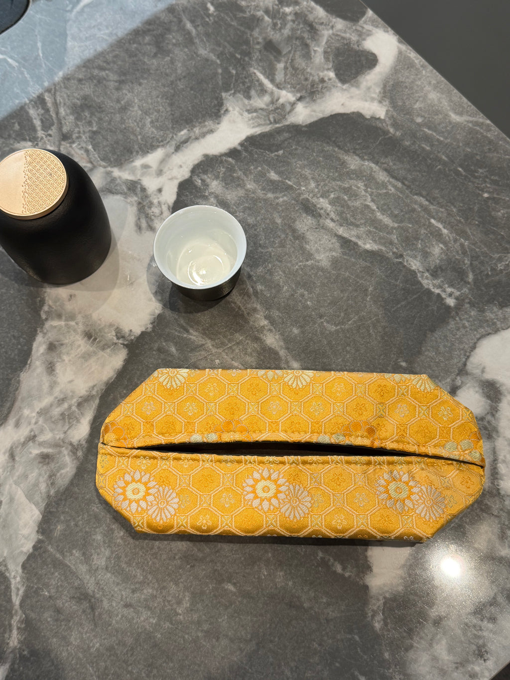 Embroidered Textile Desktop Tissue Holder Cover