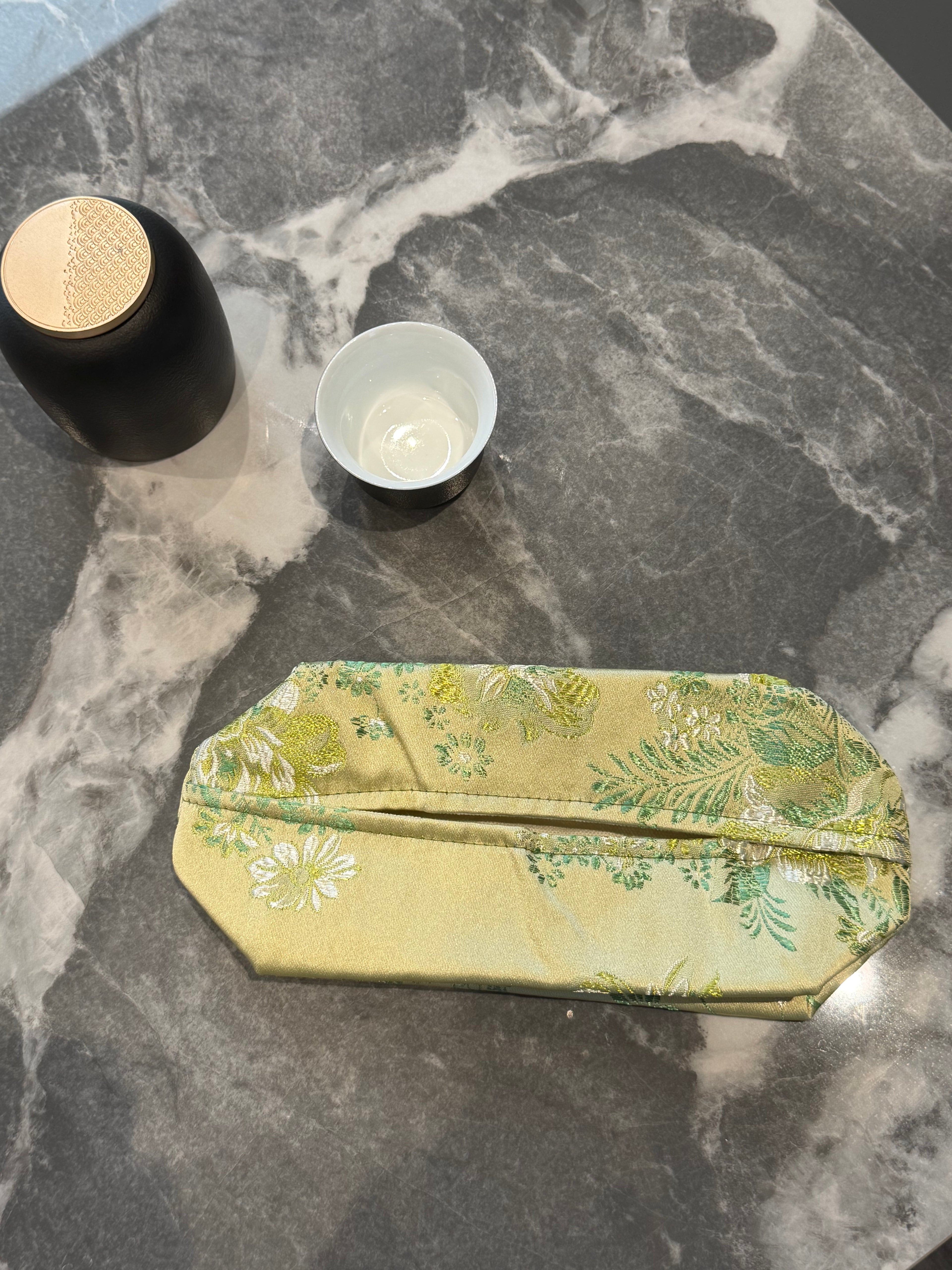 Vintage Jacquard Fabric Tissue Box Holder