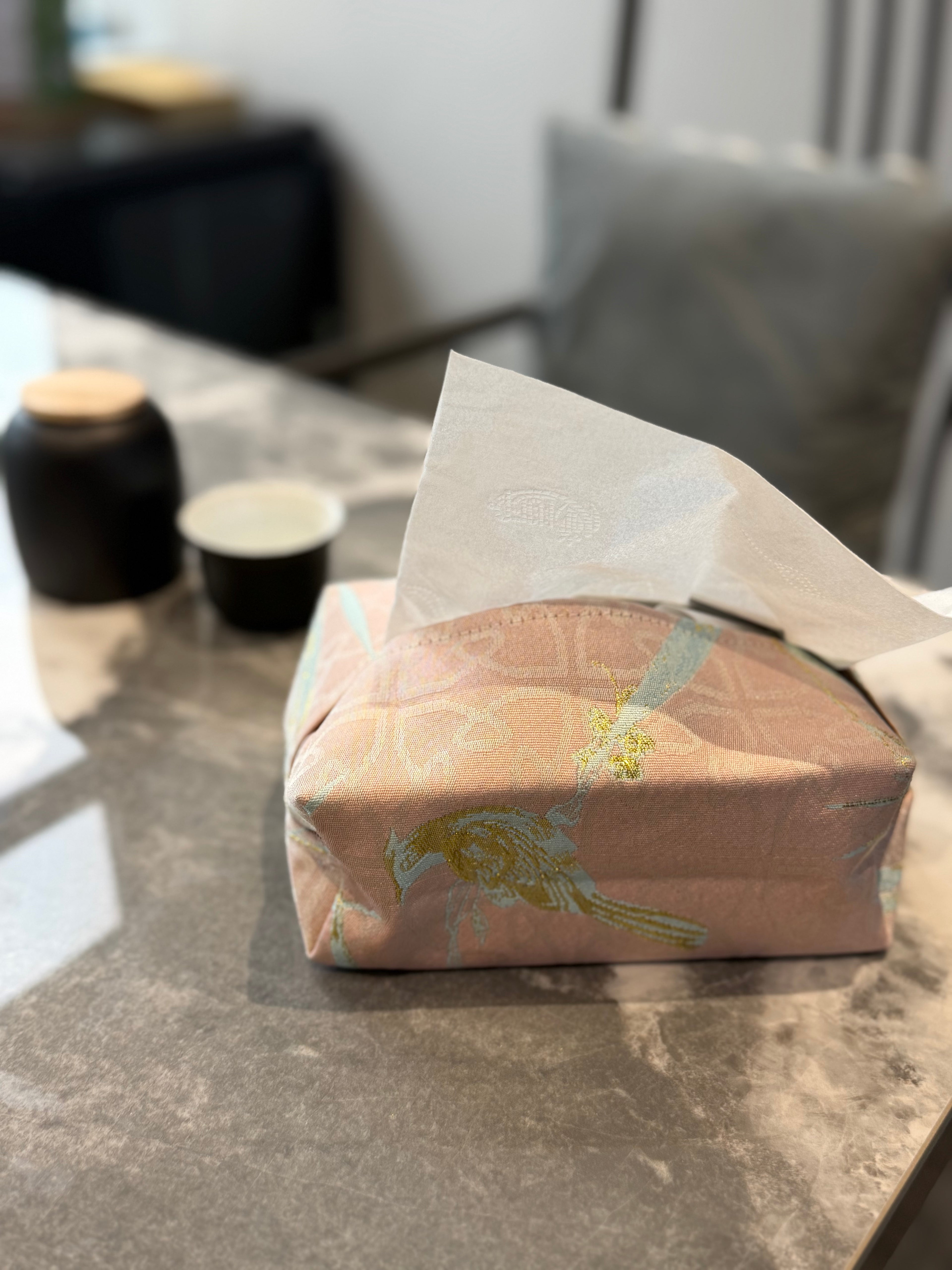Willow Shadow Embroidered Tissue Box Cover